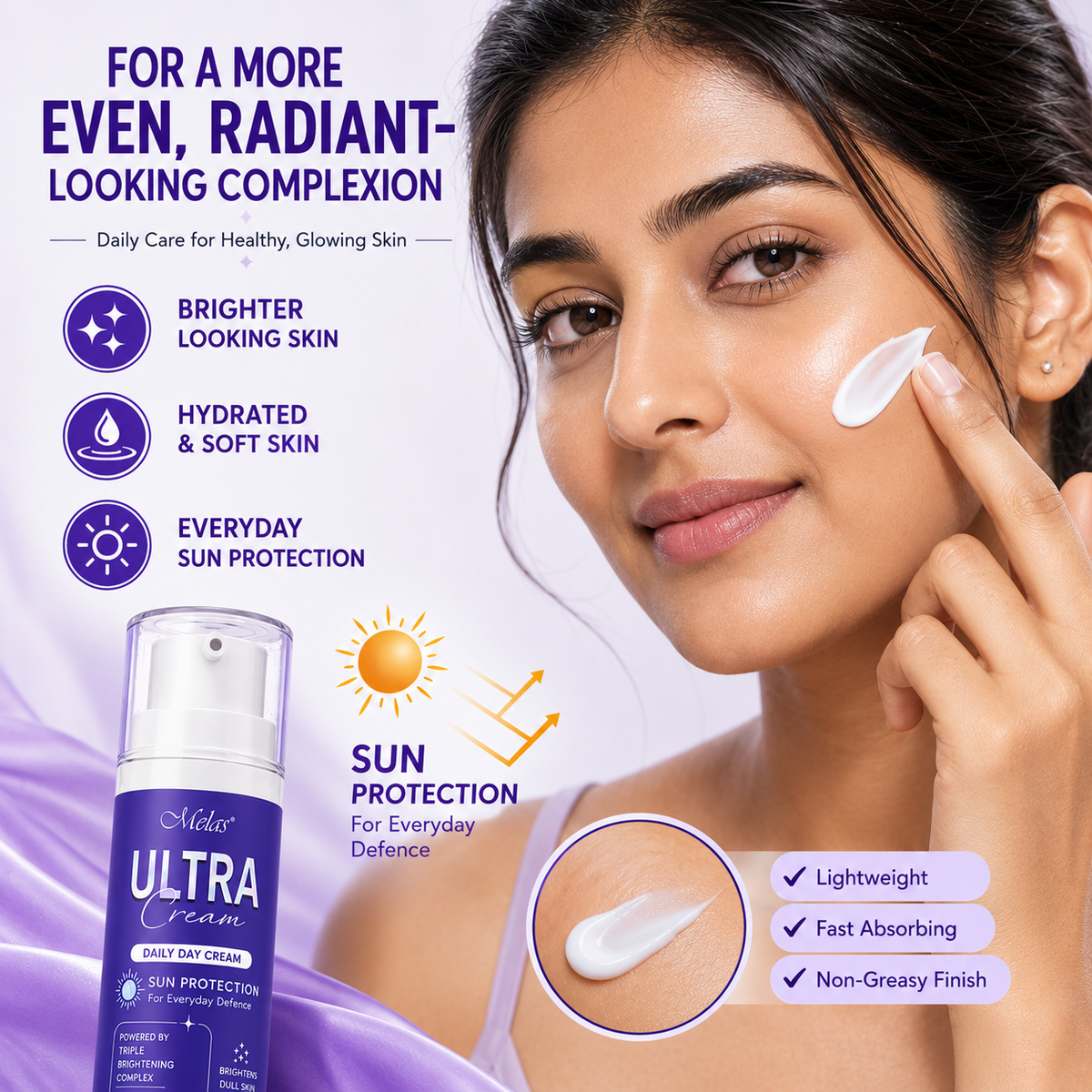 Melas Ultra Cream – Brightening Day Cream with Sun Protection