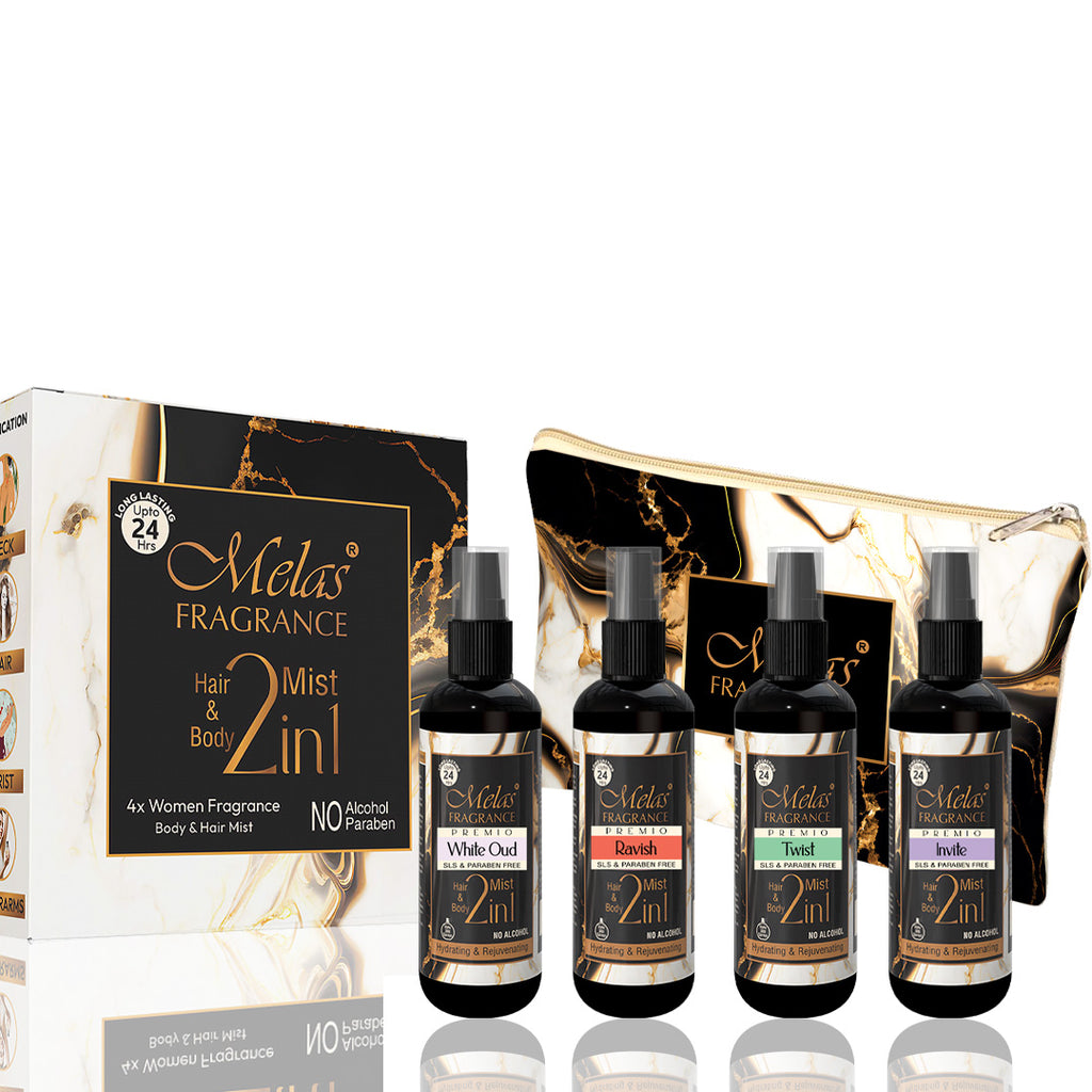2 in 1 Set of 4 Perfume Body & Hair Mist
