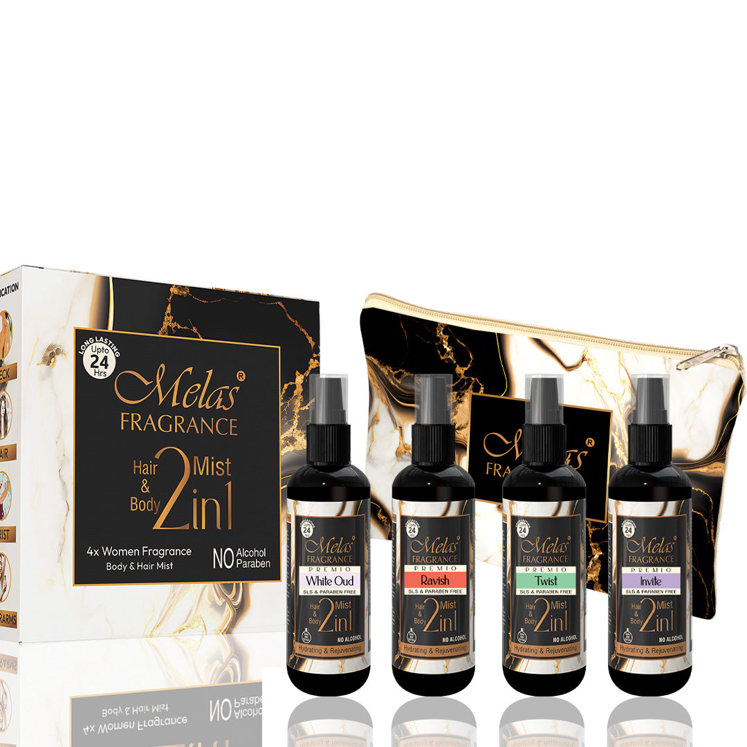 2 in 1 Set of 4 Perfume Body & Hair Mist