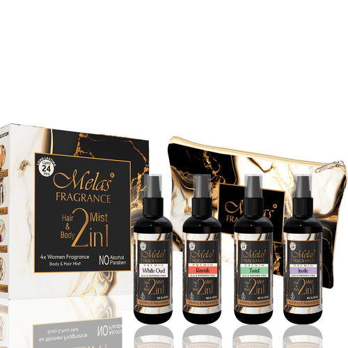 2 in 1 Set of 4 Perfume Body & Hair Mist