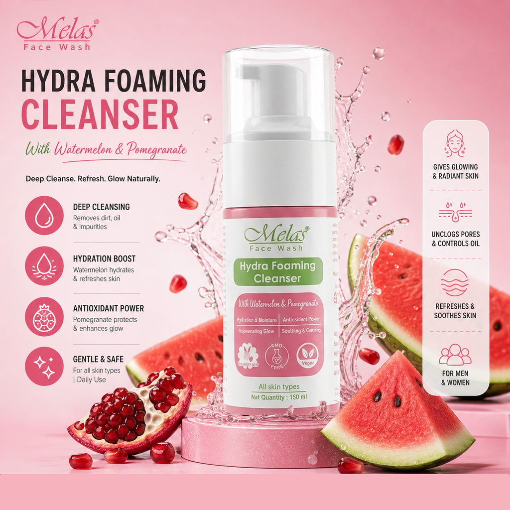 Melas Hydra Foaming Face Cleanser with Watermelon & Pomegranate