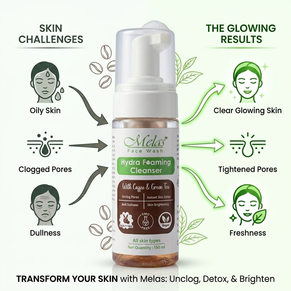 Melas Hydra Foaming Face Cleanser with Coffee & Green Tea