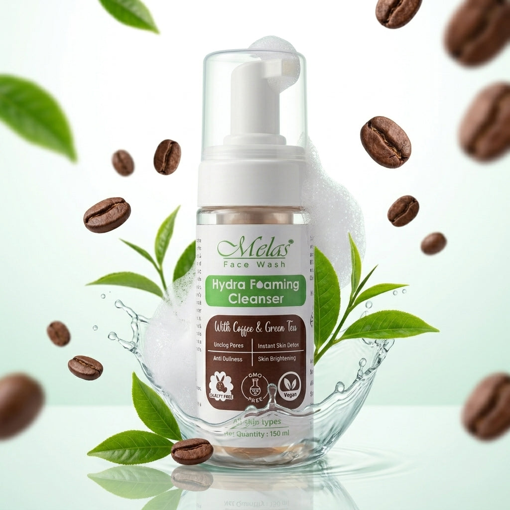 Melas Hydra Foaming Face Cleanser with Coffee & Green Tea