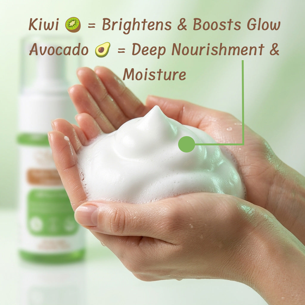 Melas Hydra Foaming Face Cleanser with Kiwi & Avocado