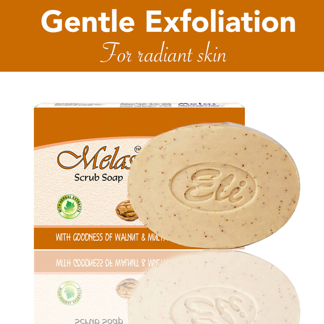 Scrub Soap Natural Multani Mitti & Walnut Soap (Pack of 8 )