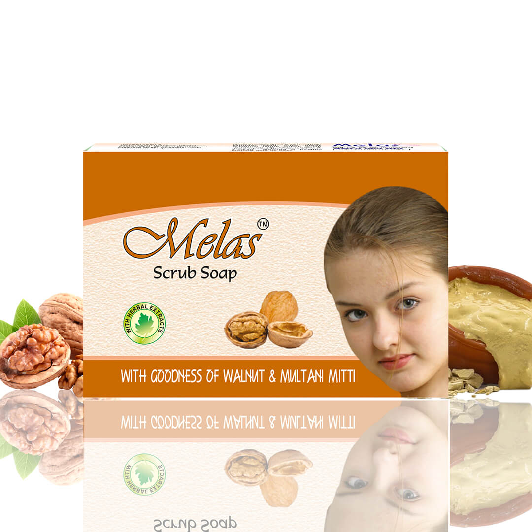Scrub Soap Natural Multani Mitti & Walnut Soap (Pack of 8 )